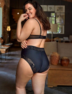 Трусики-слипы с высокой линией талии Soft lace (Размер: L) (Цвет: телесный)