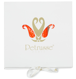 Платок шелковый 90х90 Petrusse Le Notre коралловый упаковка