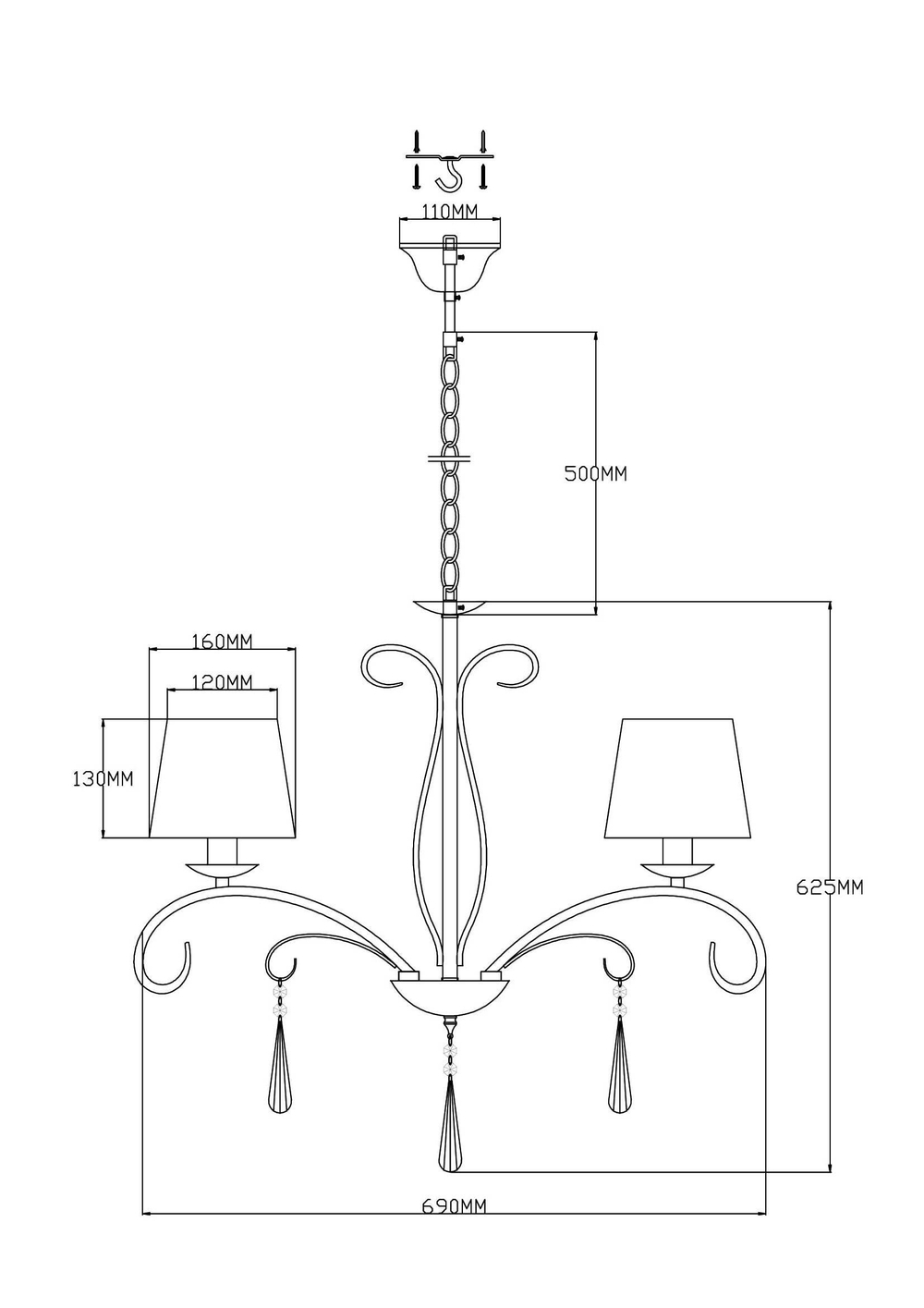 Люстра подвесная Moderli V2601-5P Aramco
