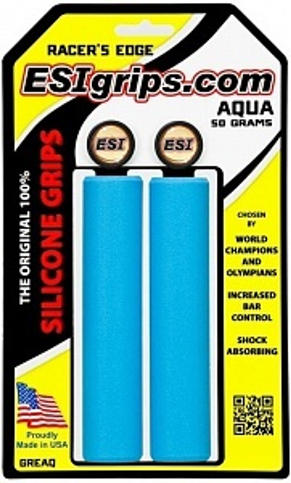 Грипсы ESI Racer's Edge, Aqua GREAQ