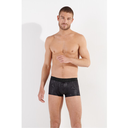 Мужские трусы хипсы черные с рисунком зебры HOM OSLO Trunk 402749_40J004