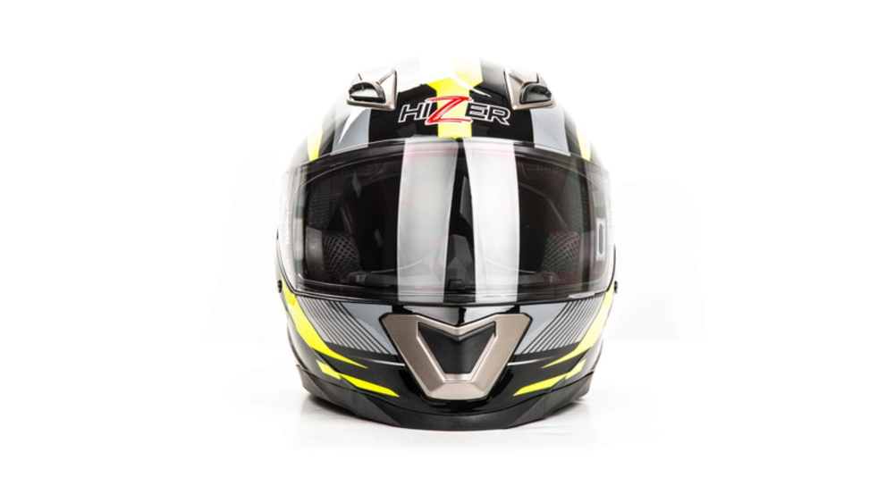 Шлем мото интеграл HIZER B562 №1 (L) black/yellow