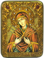 Икона "Образ Божией Матери "Семистрельная" 20х15см на натуральном дереве в подарочной коробке