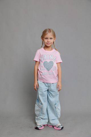 003_БК24 Футболка кор.рукав д/д, розовый