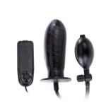 Чёрный расширяющийся анальный вибратор - 15,5 см.