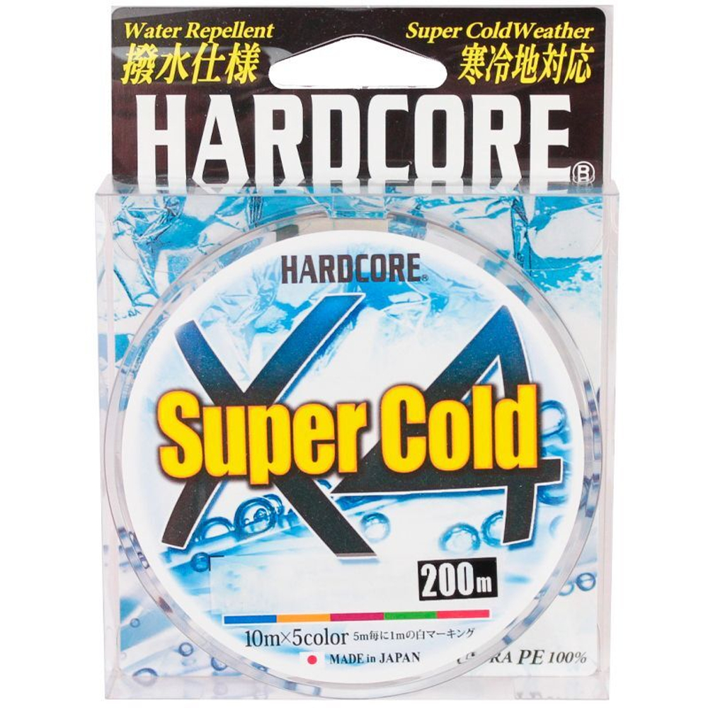 Плетеный шнур для зимней рыбалки Duel PE Hardcore Super Cold X4