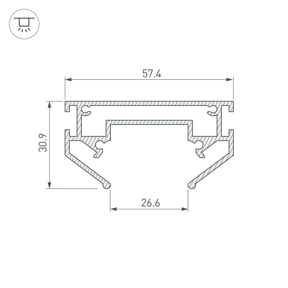 Профиль-держатель MAG-STRETCH-ORIENT-2620-2000 (Arlight, Алюминий) 039173