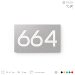 Номер на дверь 664, табличка на дверь для офиса, квартиры, кабинета, аудитории, склада, серая 120х70 мм, Айдентика Технолоджи