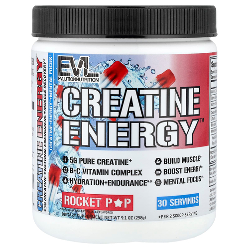 EVLution Nutrition, Creatine Energy™, Rocket Pop, 258 г (9,1 унции)