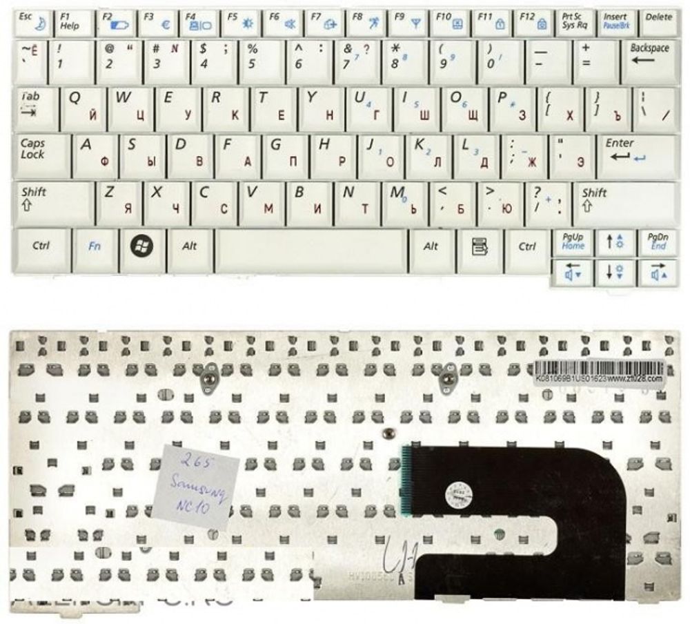Клавиатура для ноутбука Samsung NC10 N110 N130 Series White