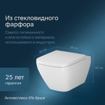 Унитаз AM.PM Spirit V2.0 Square FlashClean C701701SC подвесной с сиденьем микролифт