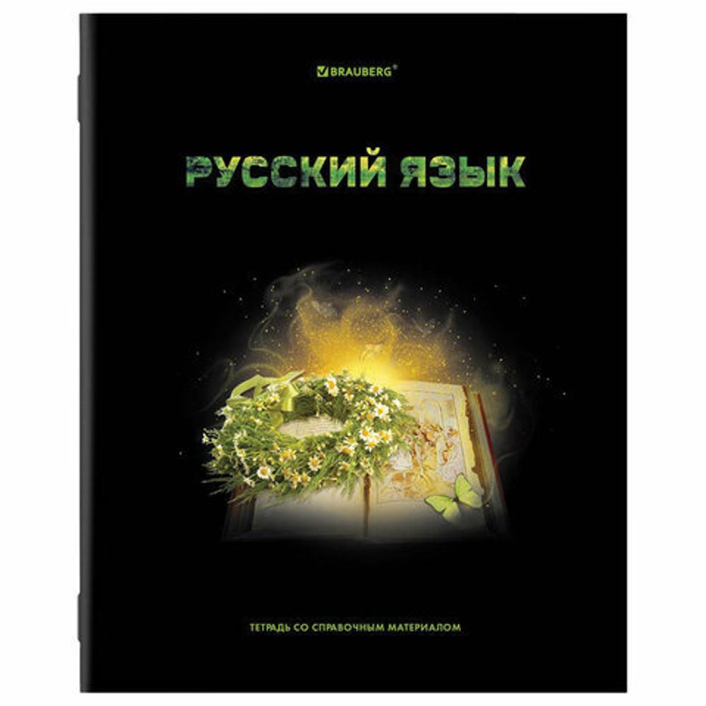 Тетрадь предметная "SHADE" 48 л., глянцевый лак, РУССКИЙ ЯЗЫК, линия, BRAUBERG, 404270
