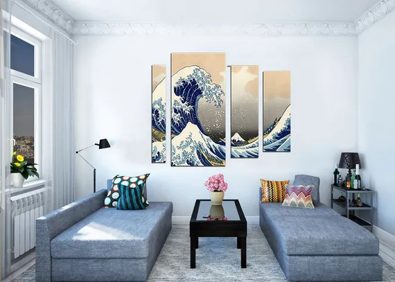 Модульная картина "Японская волна"