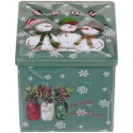 Банка жестяная 9*9*9см «Три Снеговика»