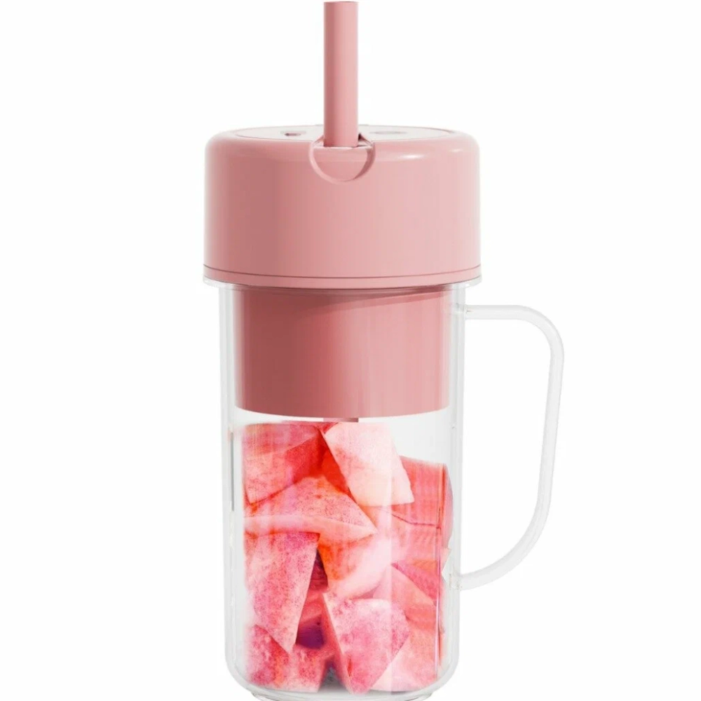Портативный аккумуляторный блендер-кружка с соломинкой