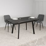 Стол стеклянный Лорд 1400х800х300 Мрамор чёрный