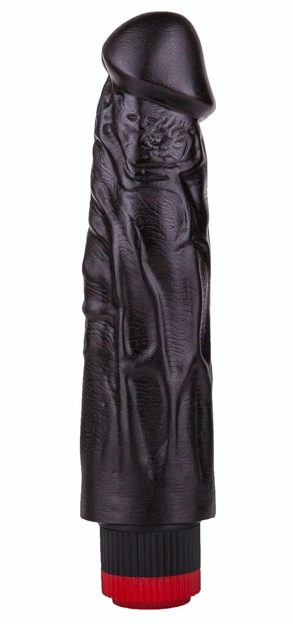 Вибратор-реалистик с крупными венками - 18,5 см. (Цвет: черный)