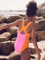 Купальник слитный на молнии для девочки Next E76-812, Розовый, Оранжевый