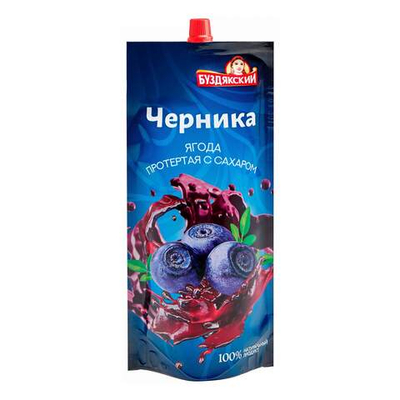 Буздякский Ягода протертая с сахаром Черника 280гр/24  д/п