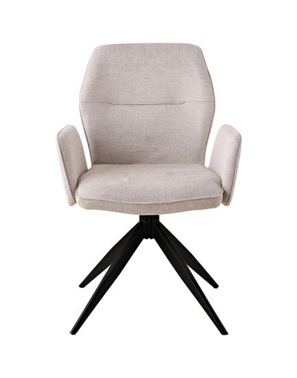 Стул обеденный поворотный с подлокотниками Hem рогожка бежевый