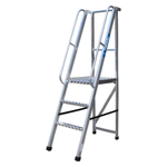 Лестница-платформа фиксированной высоты алюминиевая MEGAL ЛПФВА Н=1.0-6 с широкими ступенями