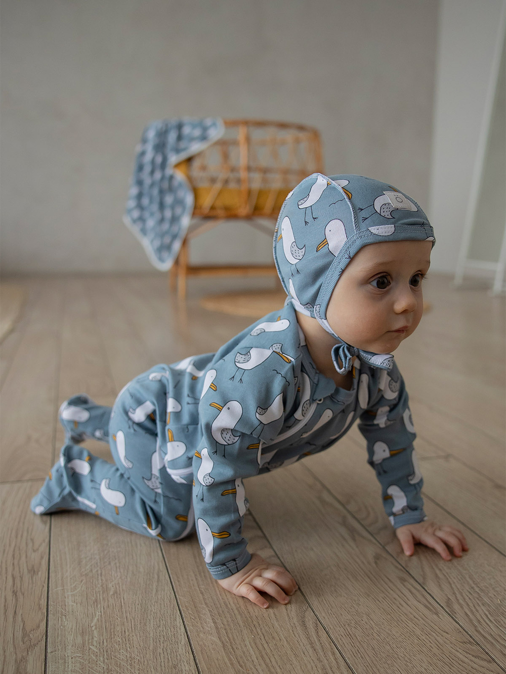 Комбинезон Mjölk Sleep and Play Чайки, уценка