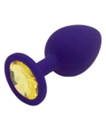 Фиолетовая силиконовая пробка с желтым кристаллом - 7,3 см.