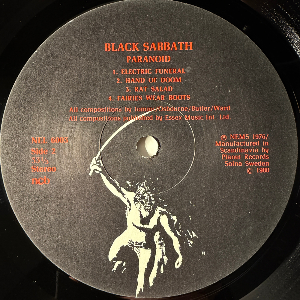 Black Sabbath - Paranoid (Швеция 1980г.)