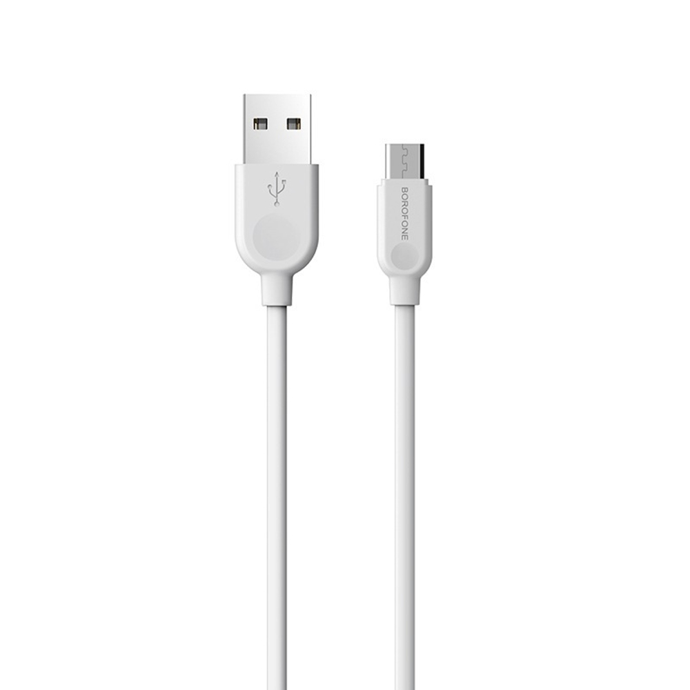 Кабель Borofone BX14 USB-microUSB 2.4A 3м PVC White