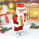 Сувенир "Дед Мороз" музыкальный 28см, в красной шубе с колпаком (работает от 3*АА)