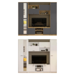 Готовая гостиная Woodville Бертелена дуб крафт серый, серый графит