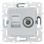 SKANDY Розетка двойная TV+RJ45 кат.6 SK-A15S серебряный IEK