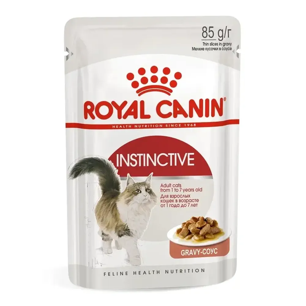 Пауч Royal Canin Instinctive для взрослых кошек, мелкие кусочки в соусе Пауч Royal Canin Instinctive для взрослых кошек, мелкие кусочки в соусе