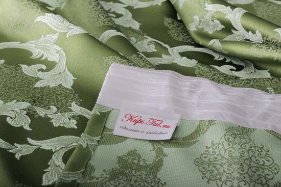 Вензель (оливковый). Плотные шторы жаккард.