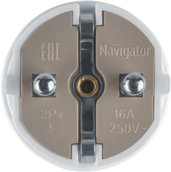 Вилка Navigator 61 359 NCA-PL02-16A-E-WH прямая с/з белая