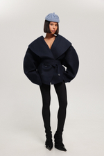 Пальто с округлым воротником