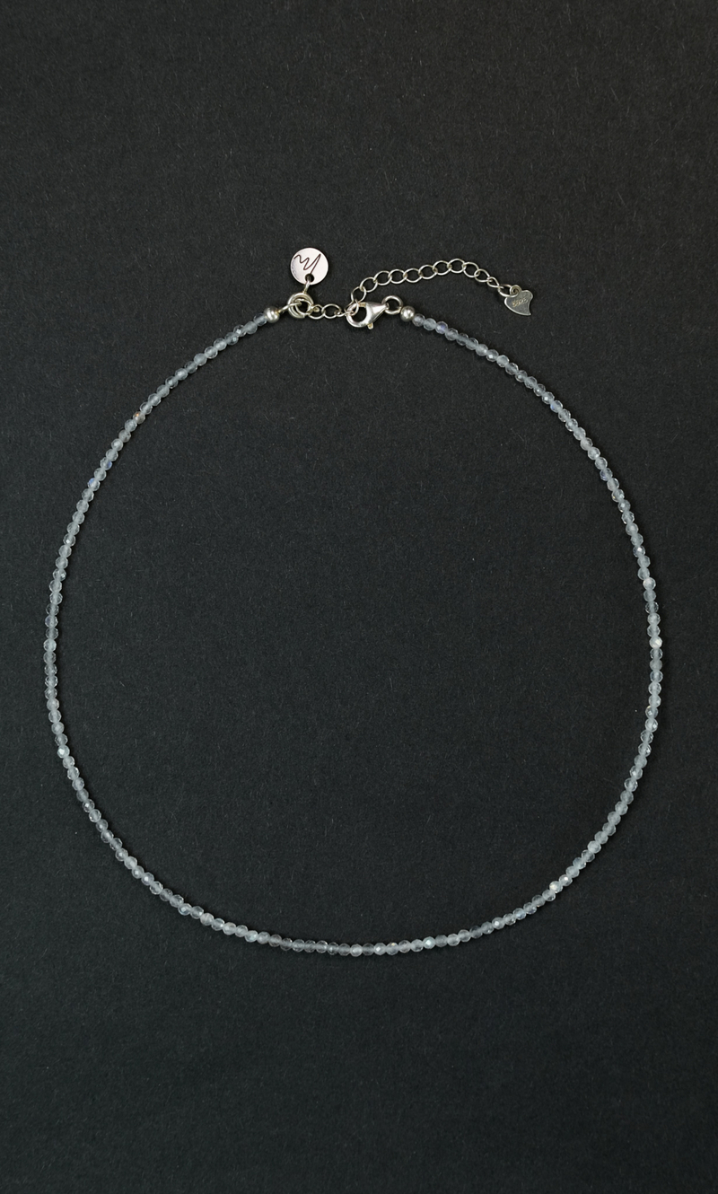 Чокер "Memo about Mindfulness" из лабрадорита с удлинителем 33-38 см