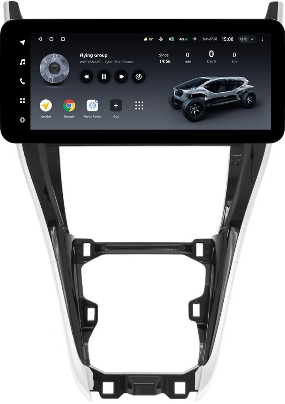 Магнитола для Toyota Harrier 3 2013-2017 (большая рамка) - Teyes LUX ONE ROUND монитор 12.3" 2K QLED на Android 10, CarPlay, 4G SIM-слот