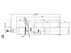 Амортизатор газовый передней подвески правый UNIO SAB-10041
