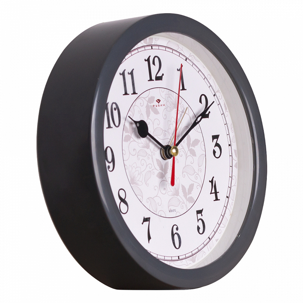 Будильник с кварцевым механизмом  В4-009  "Узор" серый