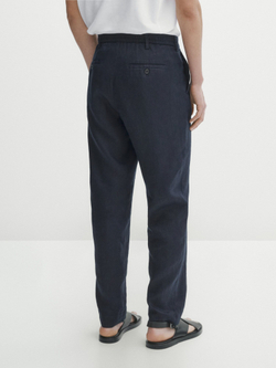 Massimo Dutti 100% льняные брюки, темно-синий