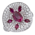 Кольцо с Рубином и Бриллиантами, R0205-22/4