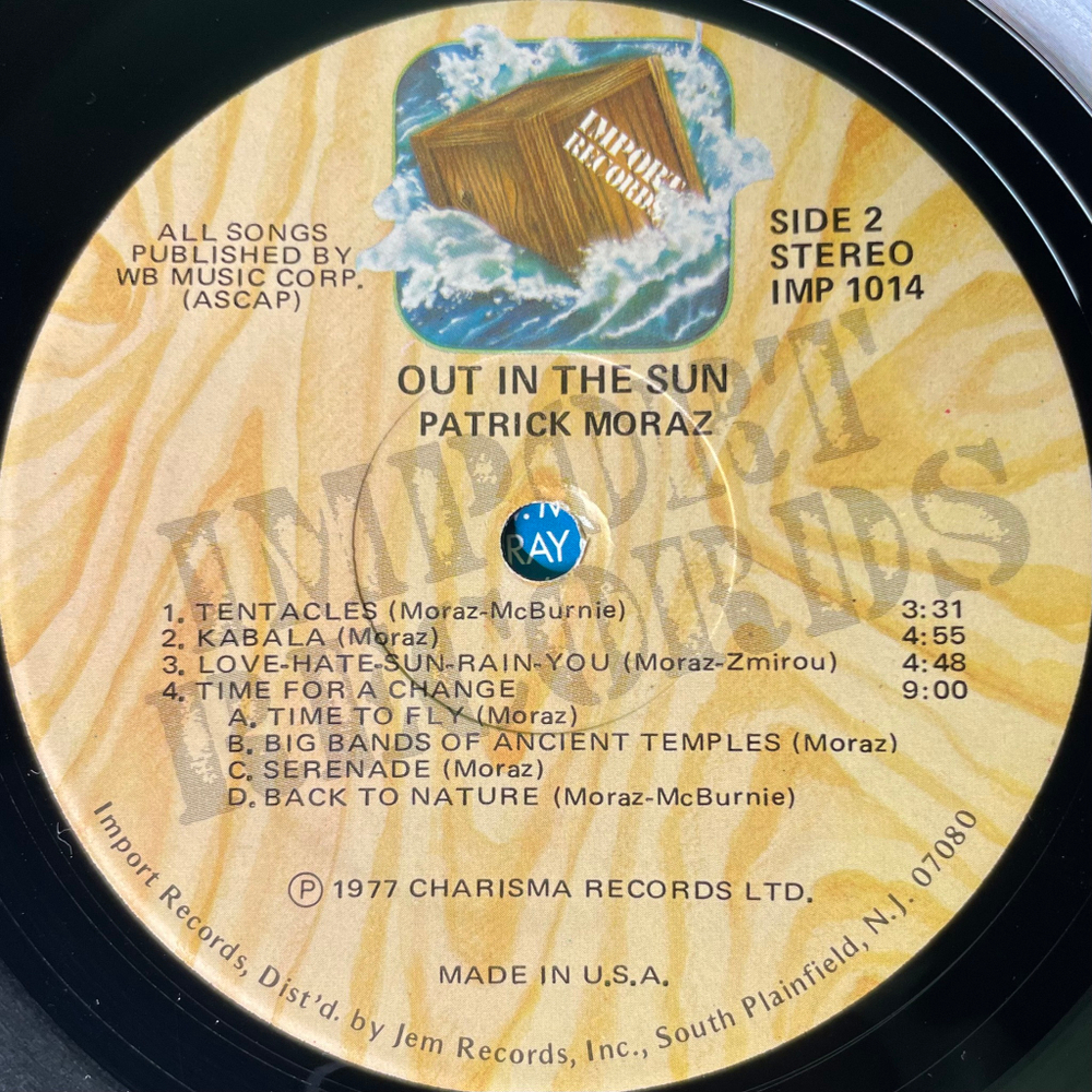 Patrick Moraz ‎– Out In The Sun (США 1977г.)