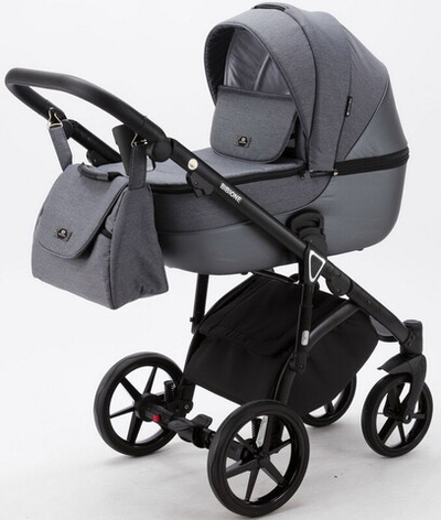 Детская коляска Adamex Bibione 2 в 1 BI-PS86 (Т.СЕР+Т.СЕР.ПЕРЛ.КОЖА)