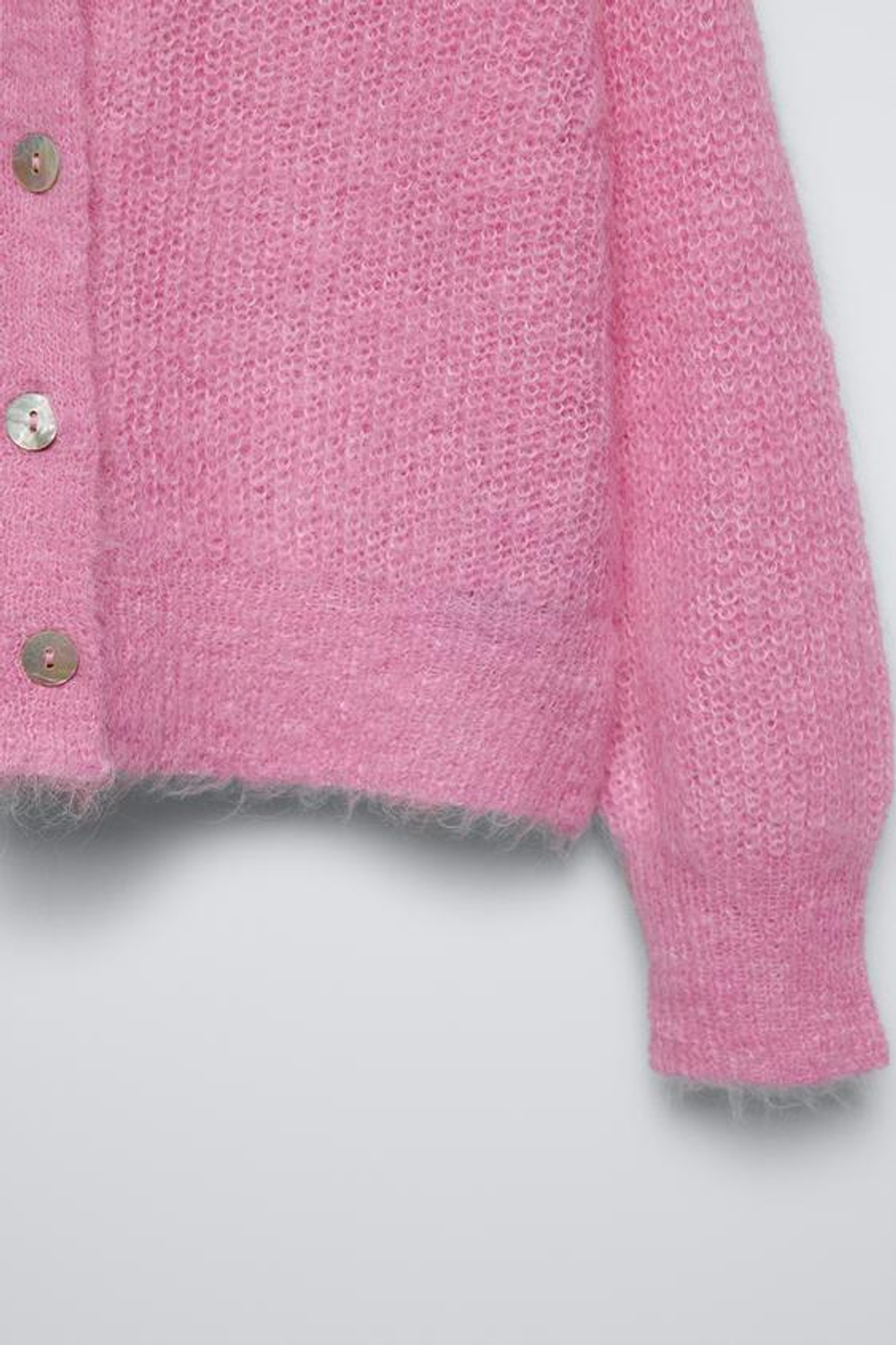 ZARA КАРДИГАН ИЗ СМЕСОВОЙ АЛЬПАКИ, РОЗОВЫЙ