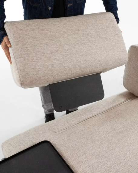 Трехместный диван Compo с большим подносом, бежевый