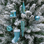 Елочные игрушки 21шт, цвет голубой, пластик