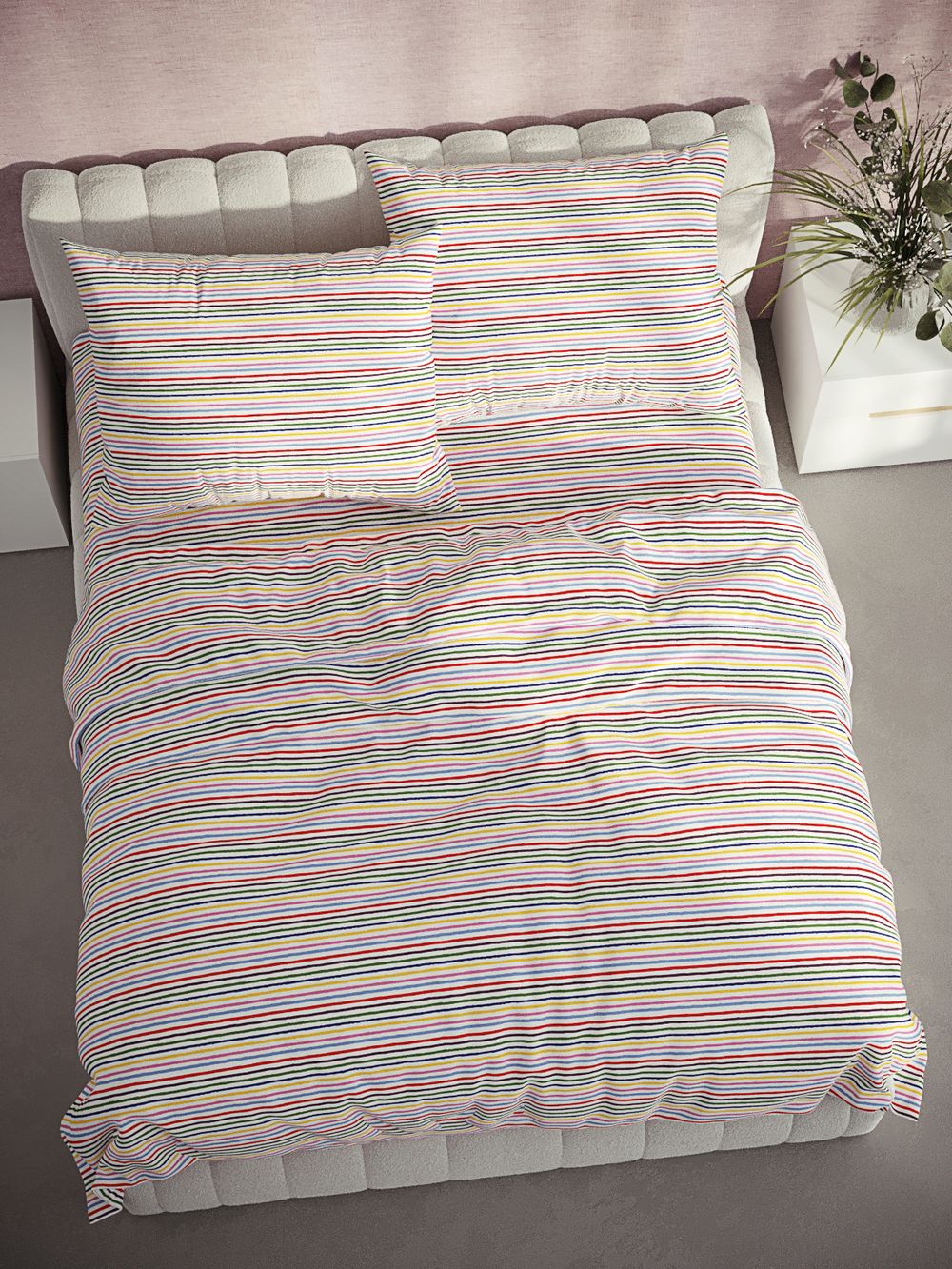 Простынь перкаль Сказка "Радужная полоска" 200x215 см