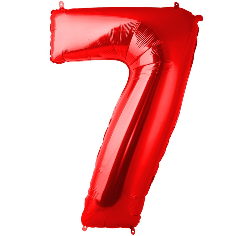 Шар фольгированный Цифра 7 101 см (Красный)