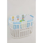 Комплект в кроватку 6-ти предметный (17 пред. подушечки), ЗВЕРЯТА НА ВОЗДУШНОМ ШАРЕ, поплин